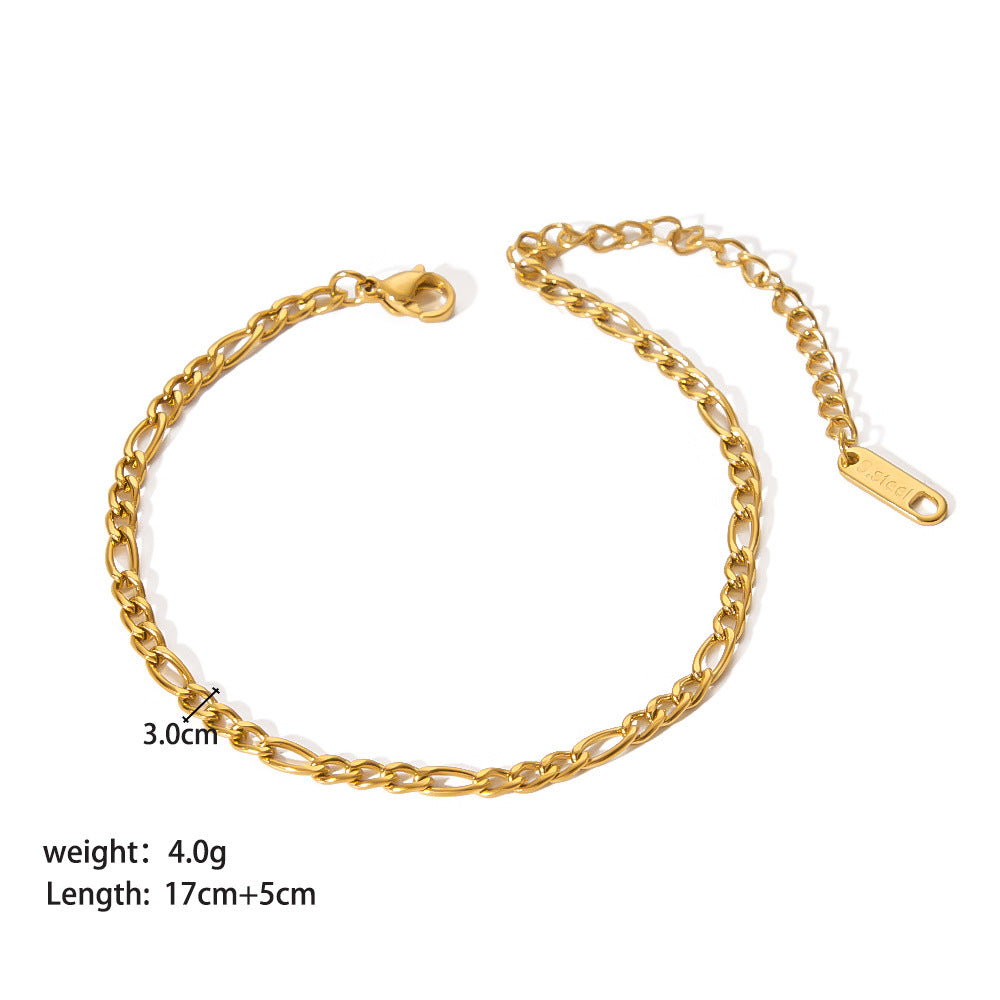 Ig Style Modern Style Solid Color Stainless Steel Plating 18k Gold Plated Bracelets