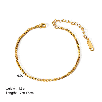 Ig Style Modern Style Solid Color Stainless Steel Plating 18k Gold Plated Bracelets