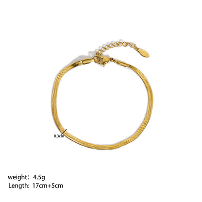 Ig Style Modern Style Solid Color Stainless Steel Plating 18k Gold Plated Bracelets