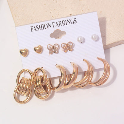 1 Set Simple Style C Shape Alloy Earrings Ear Studs