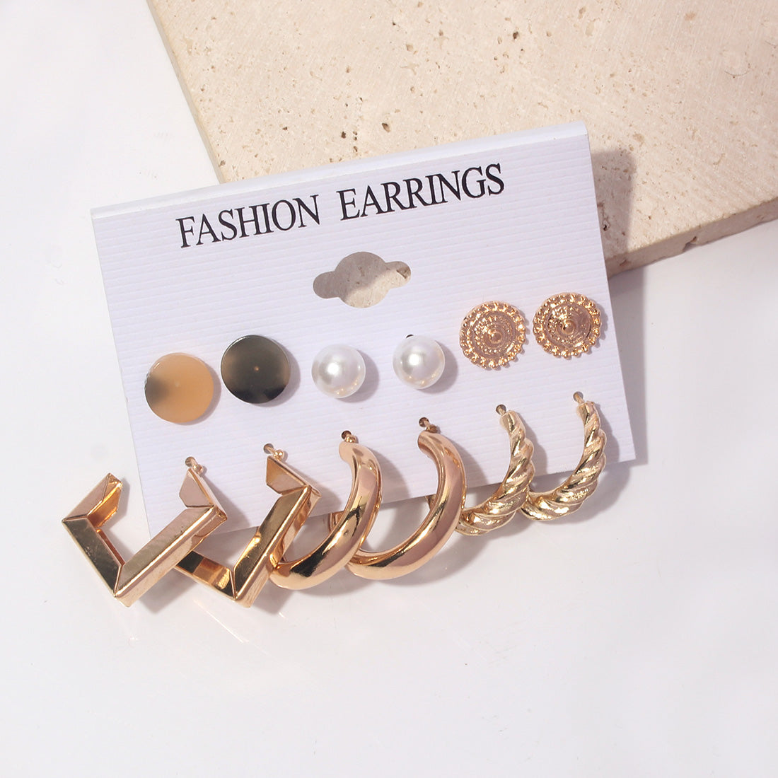 1 Set Simple Style C Shape Alloy Earrings Ear Studs