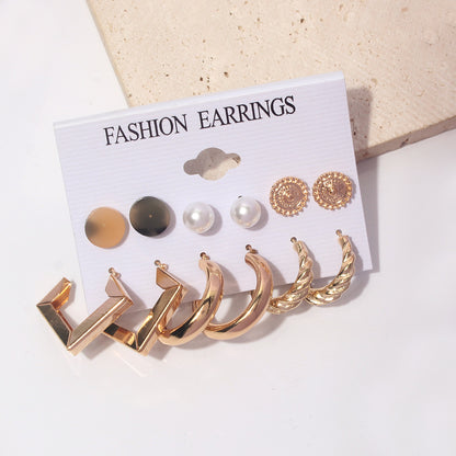 1 Set Simple Style C Shape Alloy Earrings Ear Studs