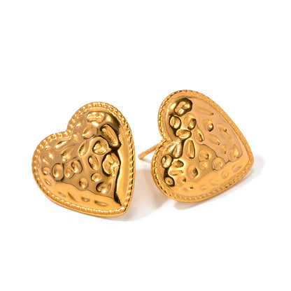 1 Pair Ig Style Heart Shape Plating Stainless Steel 18k Gold Plated Ear Studs