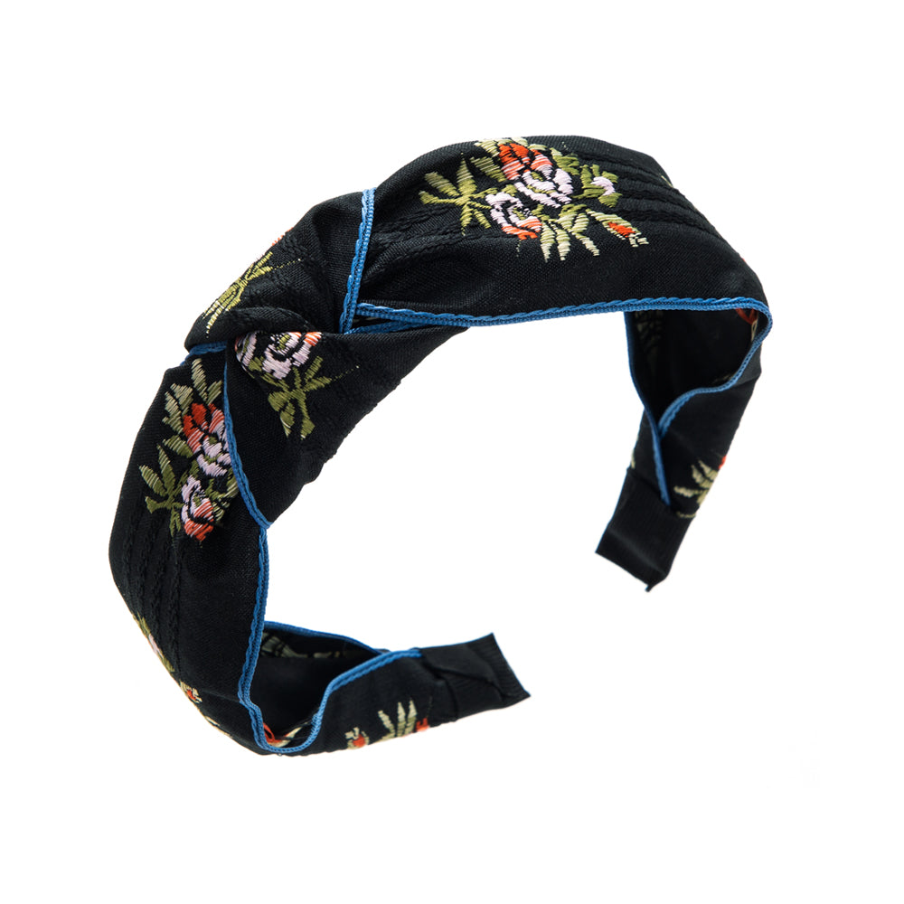 Women'S Elegant Luxurious Printing Flower Cloth Embroidery Hair Band