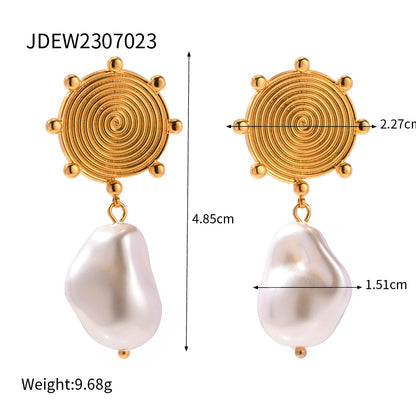 1 Pair Ig Style Solid Color Plating Stainless Steel 18k Gold Plated Drop Earrings