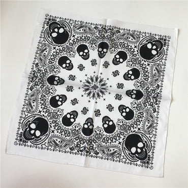 Unisex Punk Skull Cotton Printing Kerchief