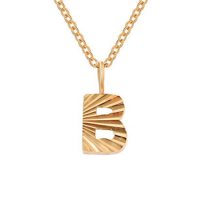 Simple Style Letter Stainless Steel Pendant Necklace In Bulk