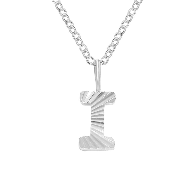 Simple Style Letter Stainless Steel Pendant Necklace In Bulk