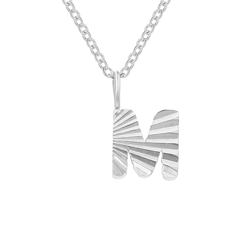 Simple Style Letter Stainless Steel Pendant Necklace In Bulk