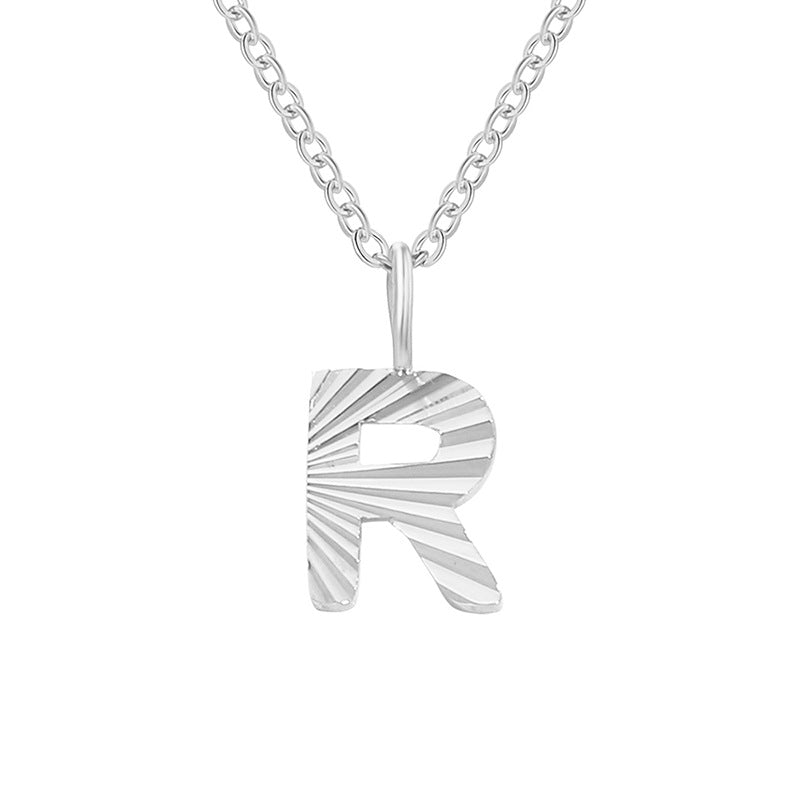 Simple Style Letter Stainless Steel Pendant Necklace In Bulk