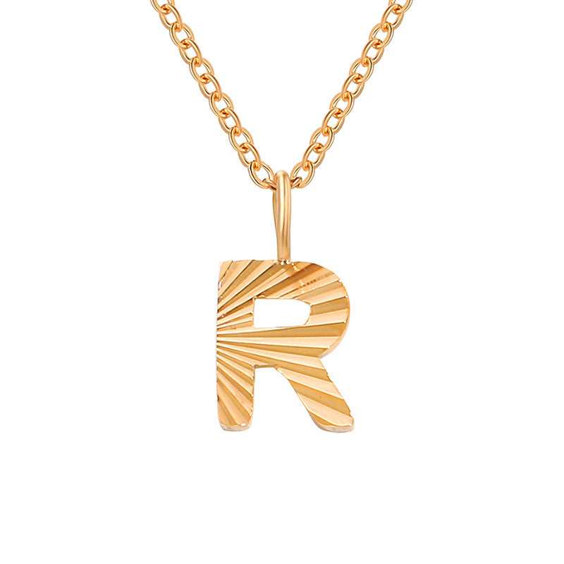 Simple Style Letter Stainless Steel Pendant Necklace In Bulk