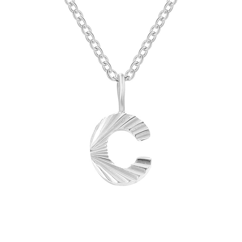 Simple Style Letter Stainless Steel Pendant Necklace In Bulk