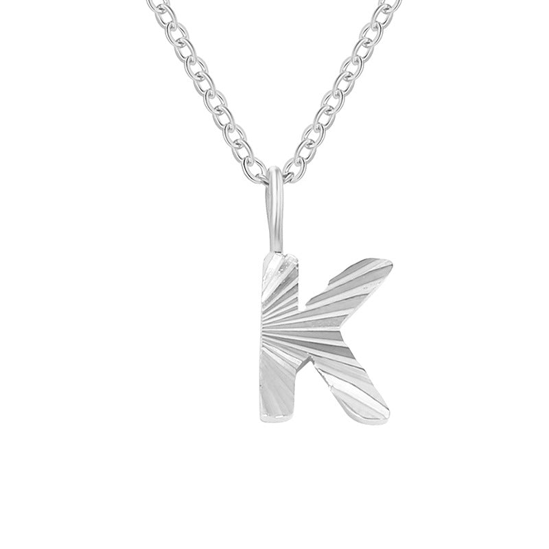 Simple Style Letter Stainless Steel Pendant Necklace In Bulk