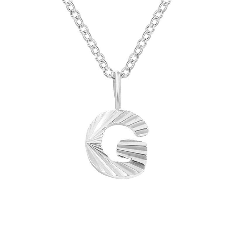 Simple Style Letter Stainless Steel Pendant Necklace In Bulk