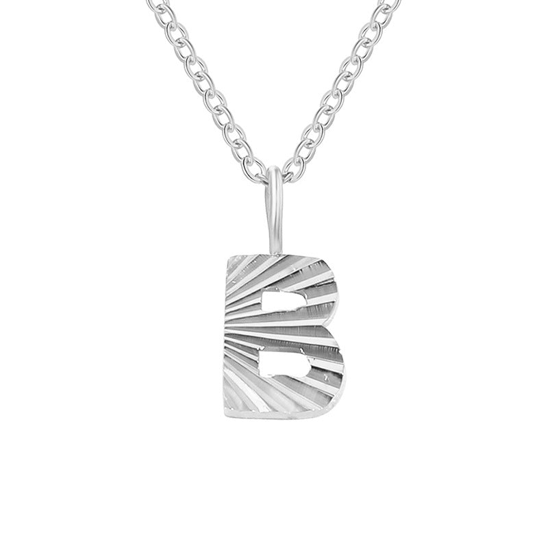 Simple Style Letter Stainless Steel Pendant Necklace In Bulk