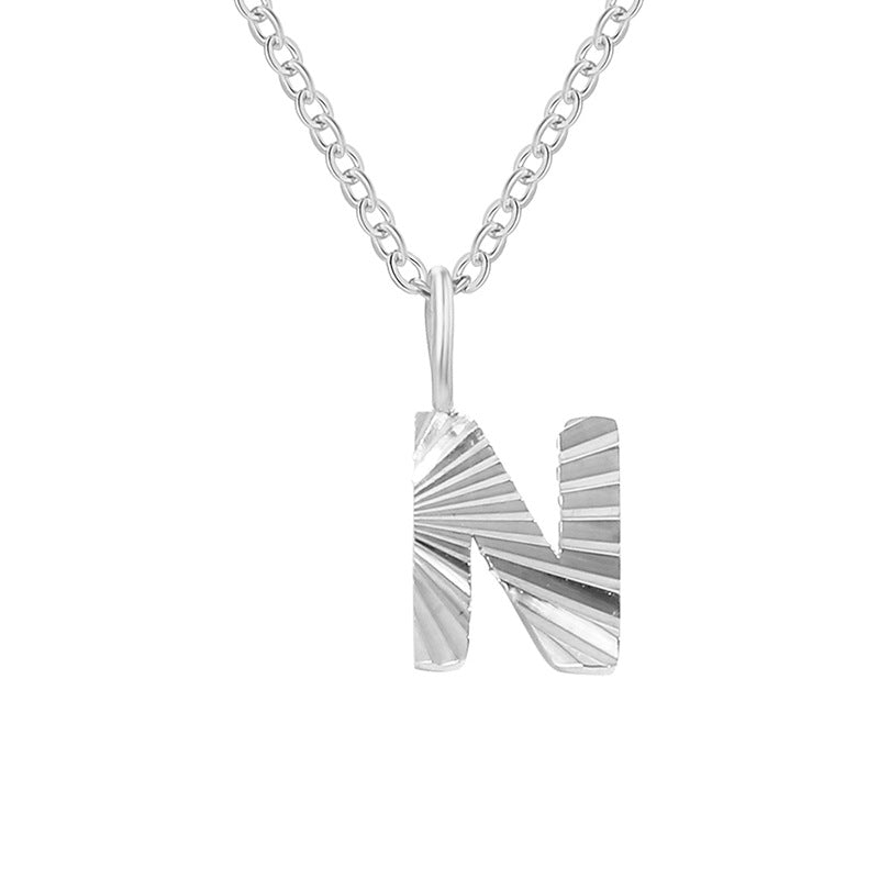 Simple Style Letter Stainless Steel Pendant Necklace In Bulk