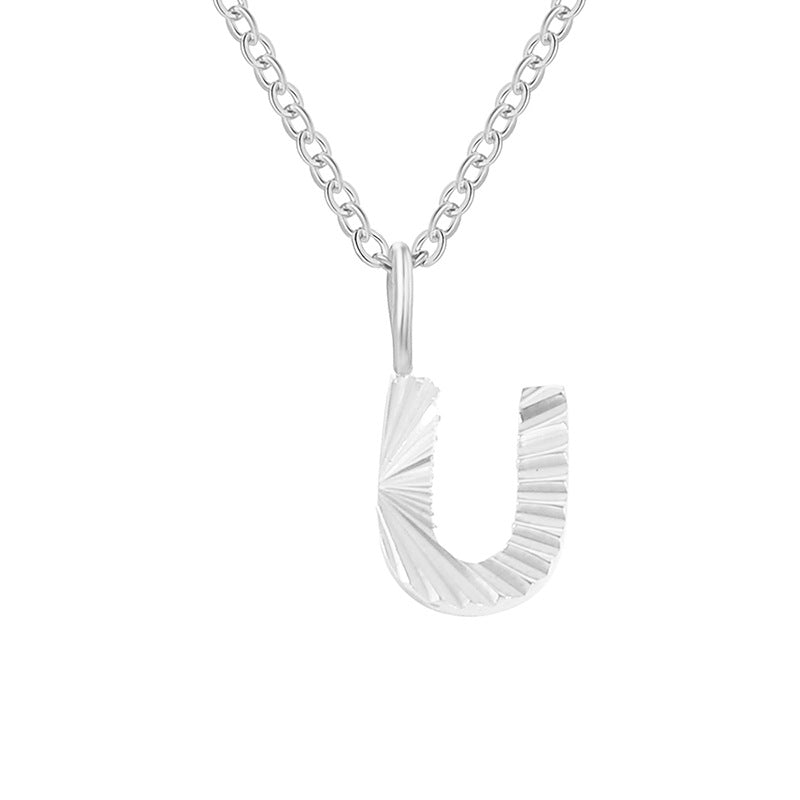 Simple Style Letter Stainless Steel Pendant Necklace In Bulk