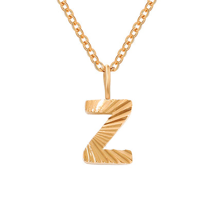 Simple Style Letter Stainless Steel Pendant Necklace In Bulk