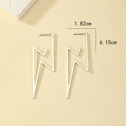 1 Pair Lady Lightning Plating Alloy White Gold Plated Ear Studs