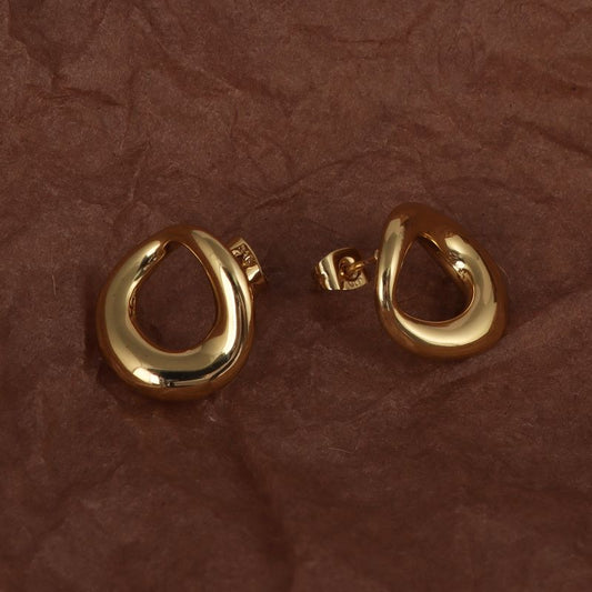 1 Pair Casual Solid Color Plating Stainless Steel 14k Gold Plated Ear Studs