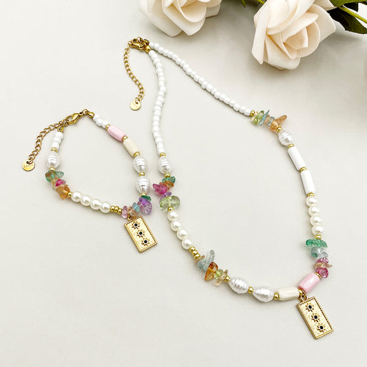 Wholesale Vintage Style Simple Style Sun Stainless Steel Beaded Plating Inlay Gold Plated Rhinestones Bracelets Necklace