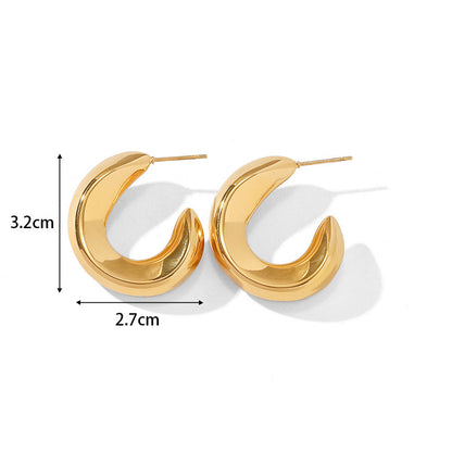 1 Pair Simple Style Classic Style C Shape U Shape The Answer Plating Stainless Steel Earrings