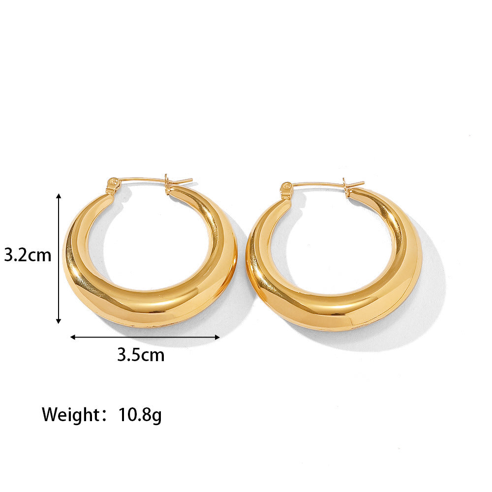 1 Pair Simple Style Classic Style C Shape U Shape The Answer Plating Stainless Steel Earrings