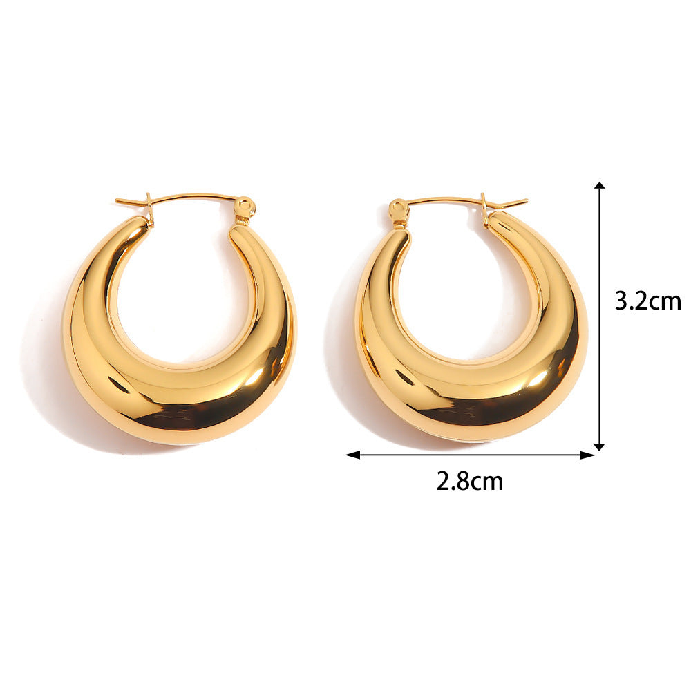 1 Pair Simple Style Classic Style C Shape U Shape The Answer Plating Stainless Steel Earrings