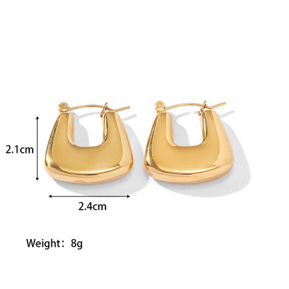 1 Pair Simple Style Classic Style C Shape U Shape The Answer Plating Stainless Steel Earrings