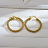 1 Pair Elegant Classic Style Solid Color Plating Stainless Steel 18k Gold Plated Hoop Earrings