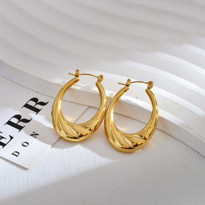 1 Pair Roman Style Streetwear Geometric Plating Stainless Steel 18k Gold Plated Earrings