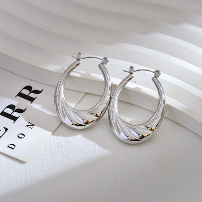 1 Pair Roman Style Streetwear Geometric Plating Stainless Steel 18k Gold Plated Earrings