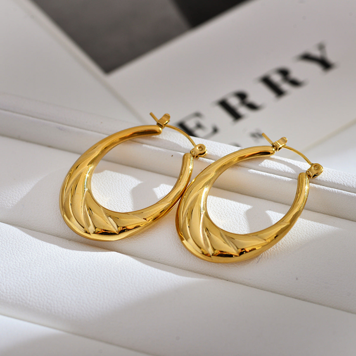 1 Pair Roman Style Streetwear Geometric Plating Stainless Steel 18k Gold Plated Earrings