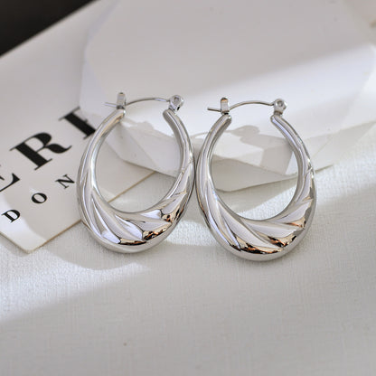 1 Pair Roman Style Streetwear Geometric Plating Stainless Steel 18k Gold Plated Earrings