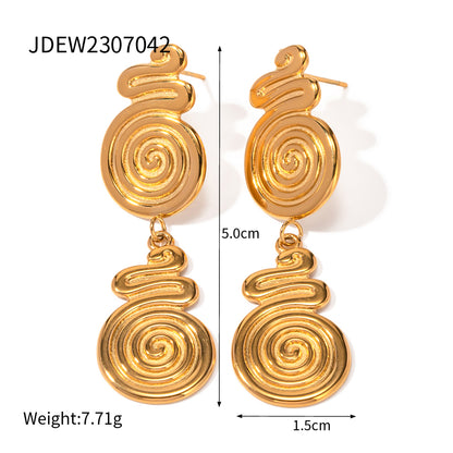 1 Pair Ig Style Simple Style Circle Plating Stainless Steel 18k Gold Plated Drop Earrings