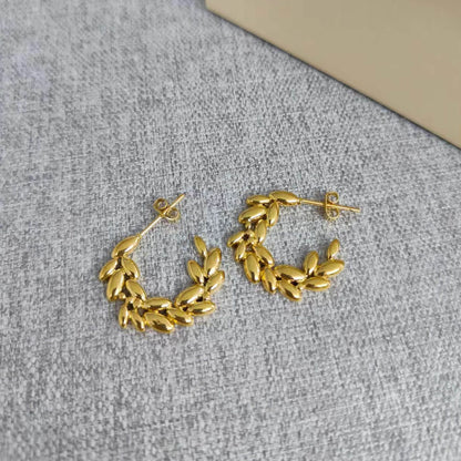 1 Pair Retro Simple Style Geometric Plating Stainless Steel 18k Gold Plated Earrings