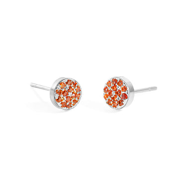 Simple Style Round Stainless Steel Inlay Artificial Diamond Ear Studs 1 Pair