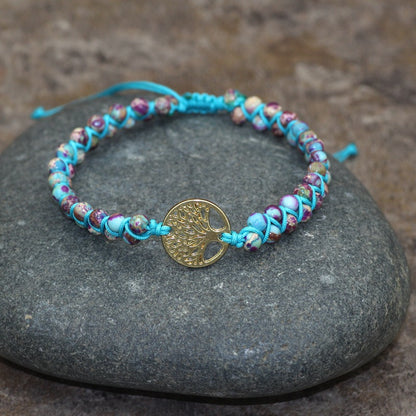 Bohemian Tree Turquoise Metal Braid Bracelets