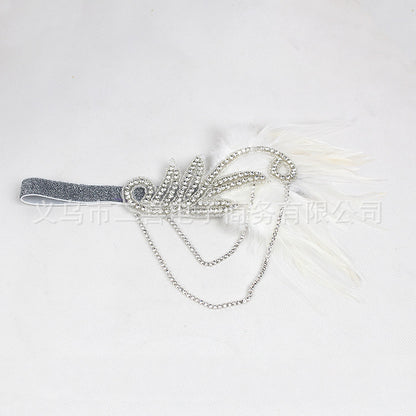 Fashion Retro Tassel Feather Diamond Headband Hairband