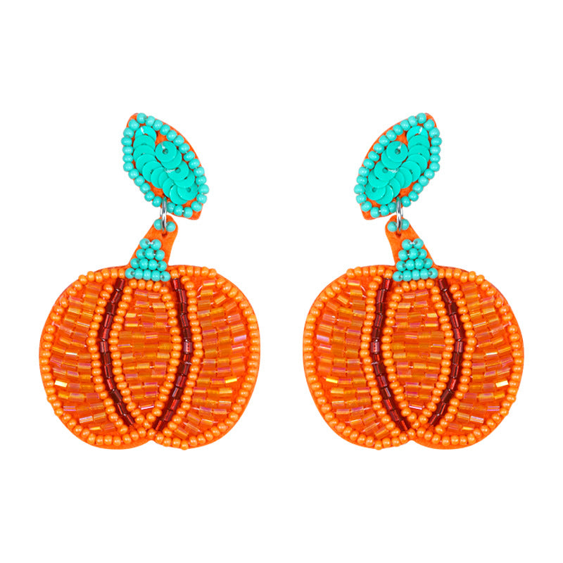 1 Pair Exaggerated Funny Novelty Pumpkin Alloy Drop Earrings