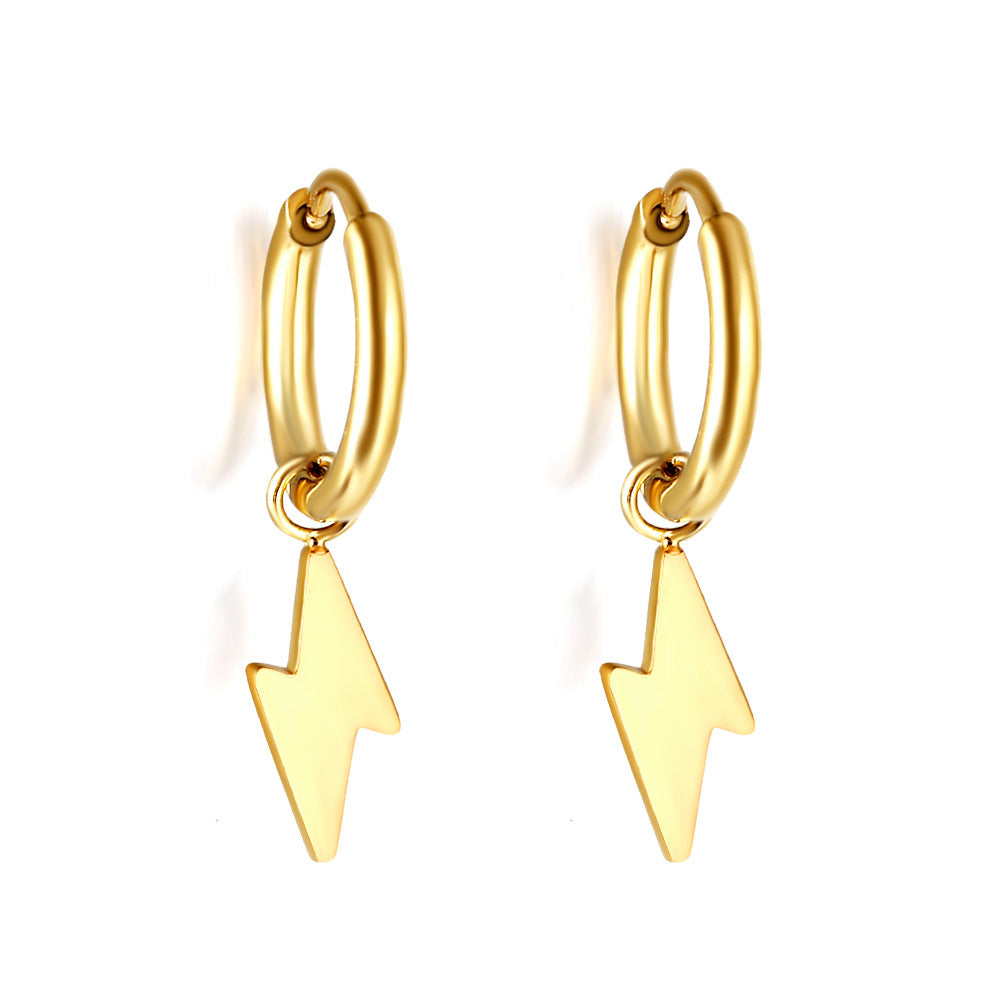 1 Pair Simple Style Star Plating Stainless Steel Gold Plated Earrings