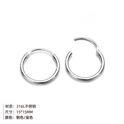 Fashion Stainless Steel Ear Hoop Simple Gold-plated Earrings Ear Accessories For Women Wholesale