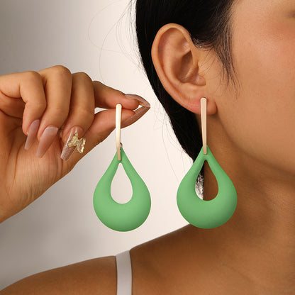 1 Pair Simple Style Water Droplets Alloy Stoving Varnish Women's Drop Earrings