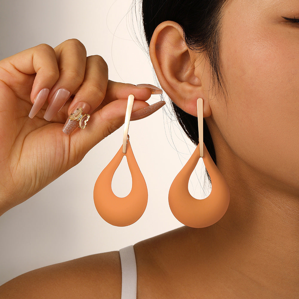 1 Pair Simple Style Water Droplets Alloy Stoving Varnish Women's Drop Earrings