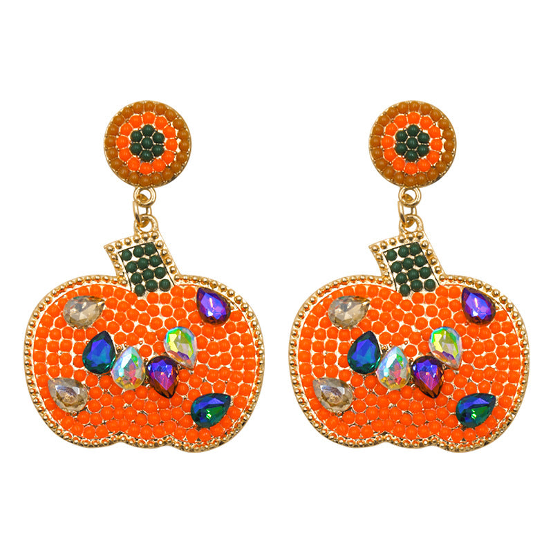 1 Pair Exaggerated Funny Novelty Pumpkin Alloy Drop Earrings