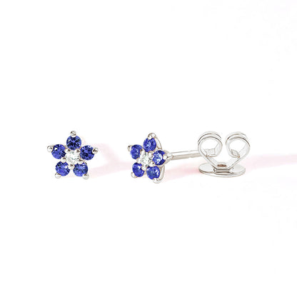 1 Pair Simple Style Flower Plating Inlay Copper Zircon White Gold Plated Gold Plated Ear Studs