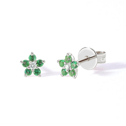 1 Pair Simple Style Flower Plating Inlay Copper Zircon White Gold Plated Gold Plated Ear Studs