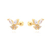 1 Pair Ig Style Classic Style Korean Style Flower Snake Butterfly Plating Inlay Copper Zircon White Gold Plated Gold Plated Ear Studs