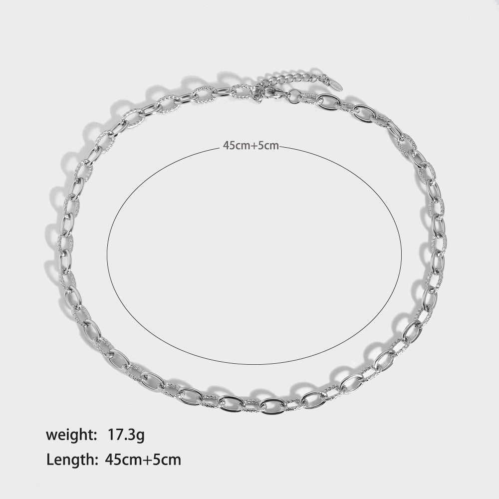 Hip-hop British Style Solid Color Stainless Steel Plating Bracelets Necklace