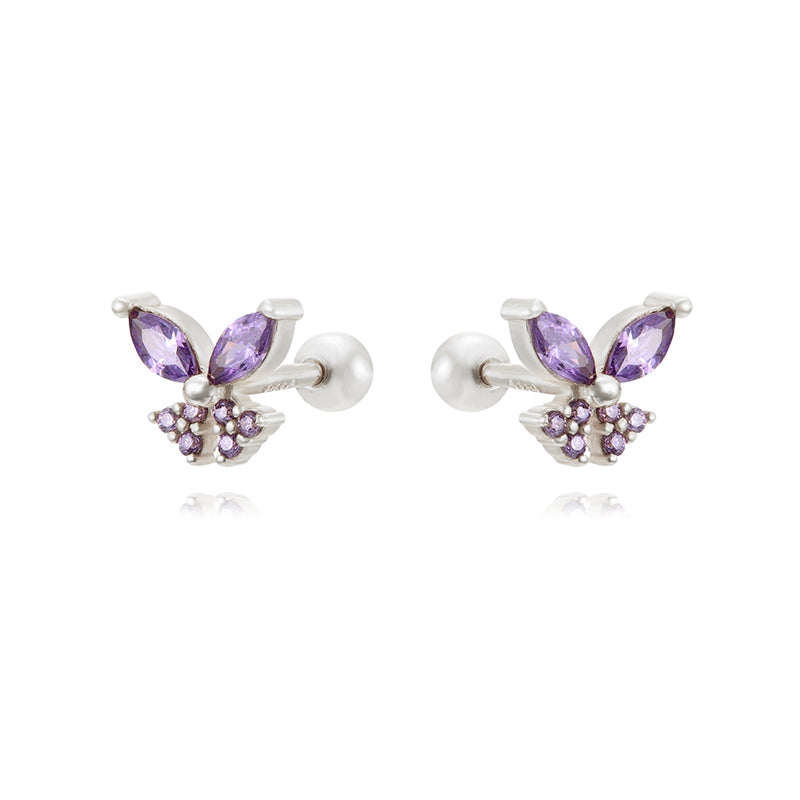 1 Pair Cute Simple Style Butterfly Plating Inlay Copper Zircon White Gold Plated Gold Plated Ear Studs